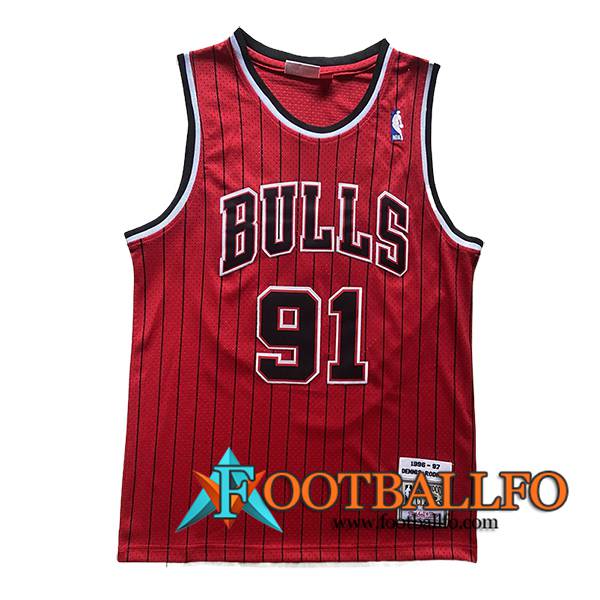 Camisetas NBA Chicago Bulls (RODMAN #91) 2024/25 Rojo -03