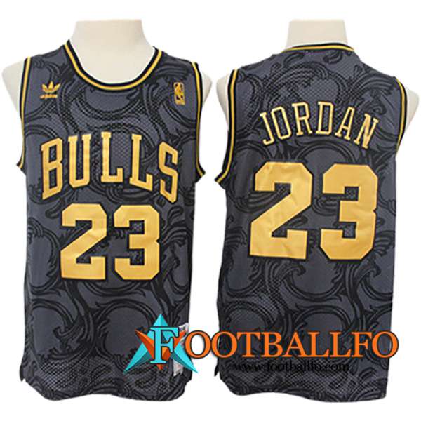 Camisetas NBA Chicago Bulls (JORDAN #23) 2024/25 Negro/Gris/Amarillo