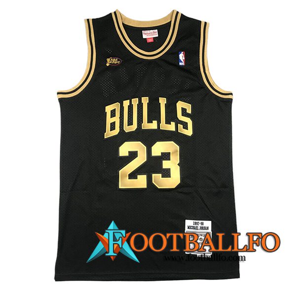 Camisetas NBA Chicago Bulls (JORDAN #23) 2024/25 Negro/Amarillo -02