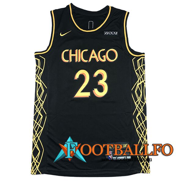 Camisetas NBA Chicago Bulls (JORDAN #23) 2024/25 Negro/Amarillo -04