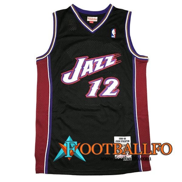 Camisetas NBA Utah Jazz (STOCKTON #12) 2024/25 Negro/Violeta