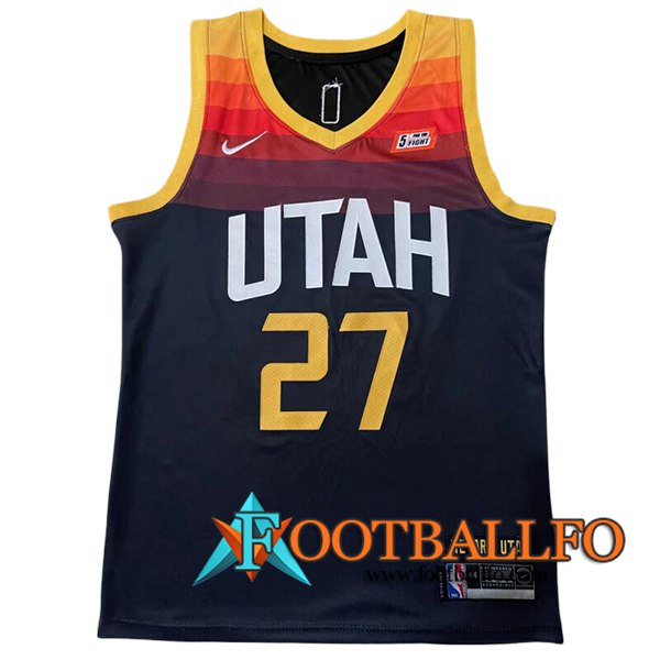 Camisetas NBA Utah Jazz (GOBERT #27) 2024/25 Negro/Amarillo