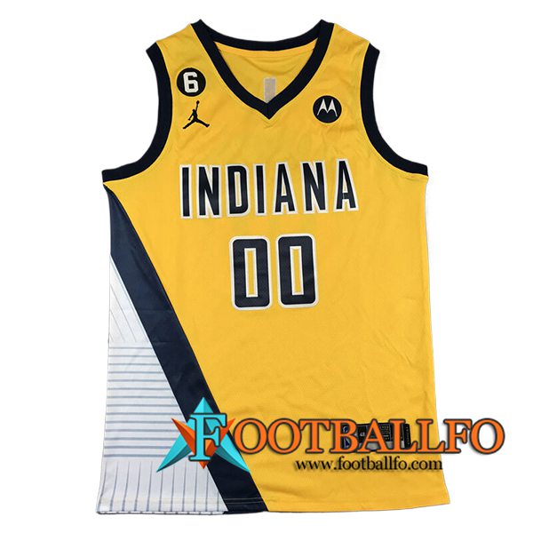 Camisetas NBA Indiana Pacers (MATHURIN #00) 2024/25 Amarillo/Negro/Blanco