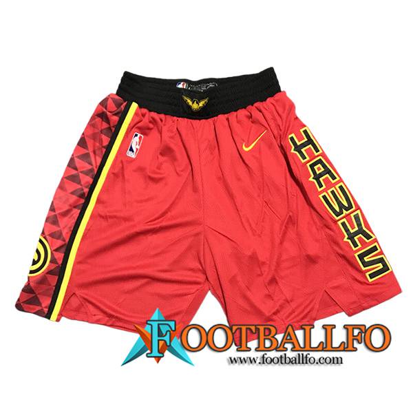 Cortos NBA Atlanta Hawks 2024/25 Rojo/Negro/Amarillo