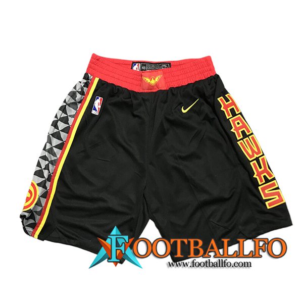 Cortos NBA Atlanta Hawks 2024/25 Negro/Rojo/Amarillo