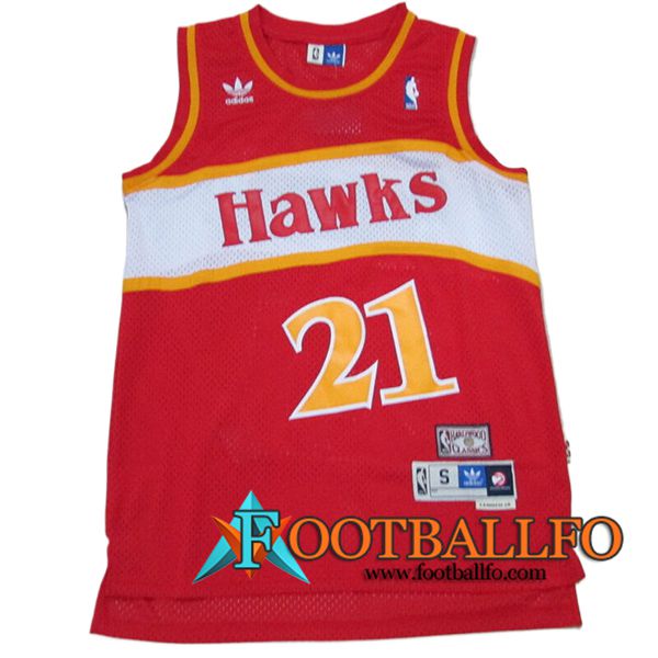 Camisetas NBA Atlanta Hawks (WILKINS #21) 2024/25 Rojo/Blanco/Amarillo