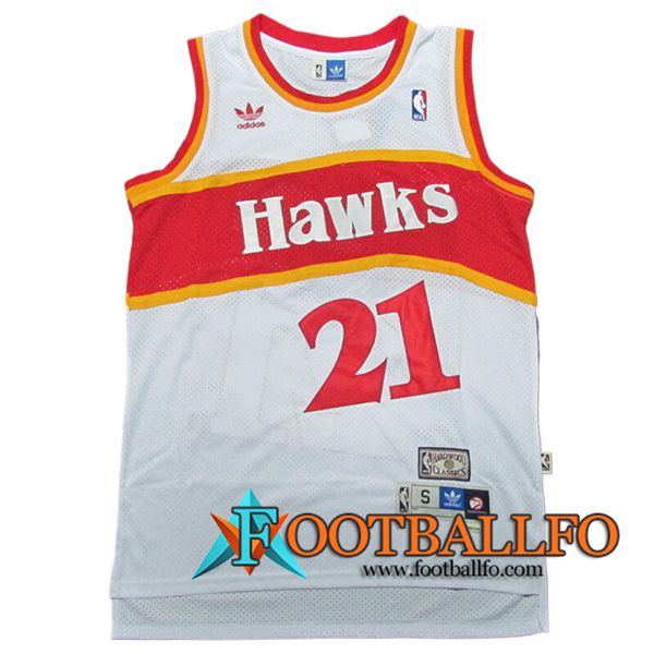 Camisetas NBA Atlanta Hawks (WILKINS #21) 2024/25 Blanco/Rojo