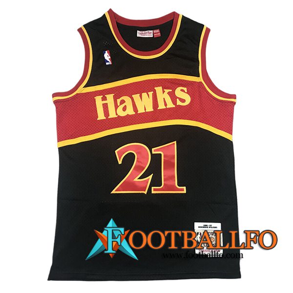 Camisetas NBA Atlanta Hawks (WILKINS #21) 2024/25 Negro/Rojo