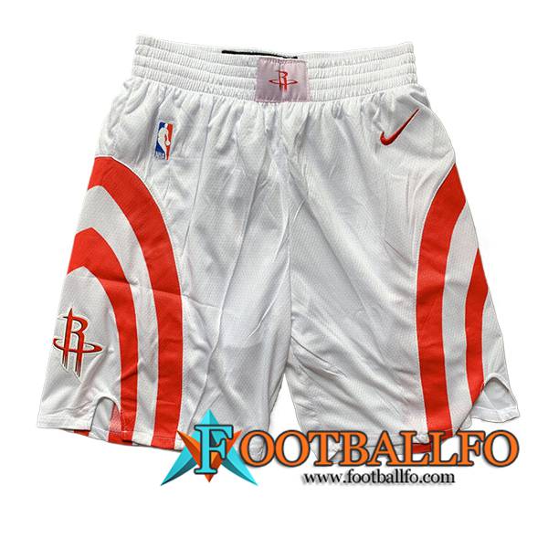 Cortos NBA Houston Rockets 2024/25 Blanco/Rojo -02