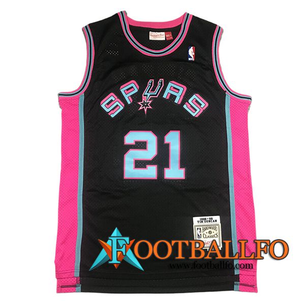 Camisetas NBA San Antonio Spurs (DUNCAN #21) 2024/25 Negro/Rosa/Azul