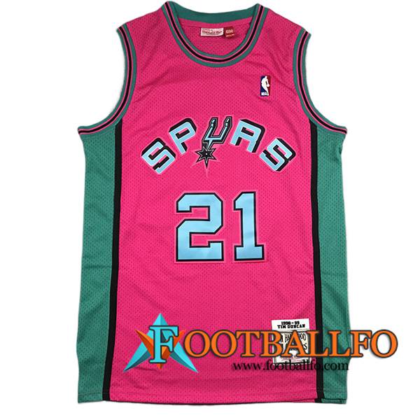 Camisetas NBA San Antonio Spurs (DUNCAN #21) 2024/25 Rosa/Verde