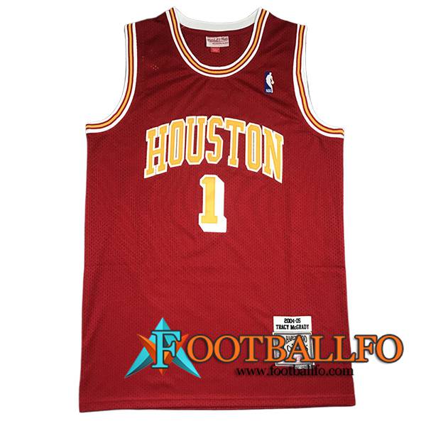 Camisetas NBA Houston Rockets (McGRADY #1) 2024/25 Rojo/Amarillo