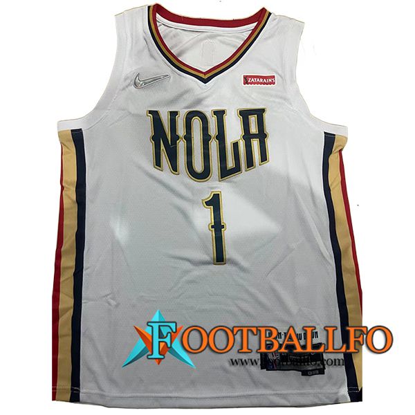 Camisetas NBA San New Orleans Pelicans (WILLIAMSON #1) 2024/25 Azul/Amarillo -02