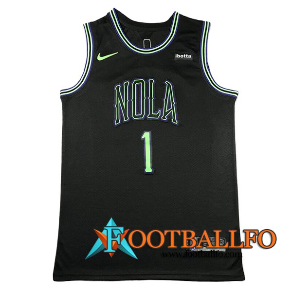 Camisetas NBA San New Orleans Pelicans (WILLIAMSON #1) 2024/25 Negro/Verde