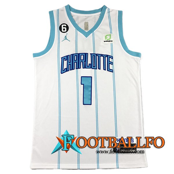 Camisetas NBA Charlotte Hornets (BALL #1) 2024/25 Blanco/Azul