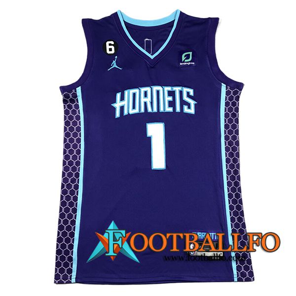 Camisetas NBA Charlotte Hornets (BALL #1) 2024/25 Violeta -02