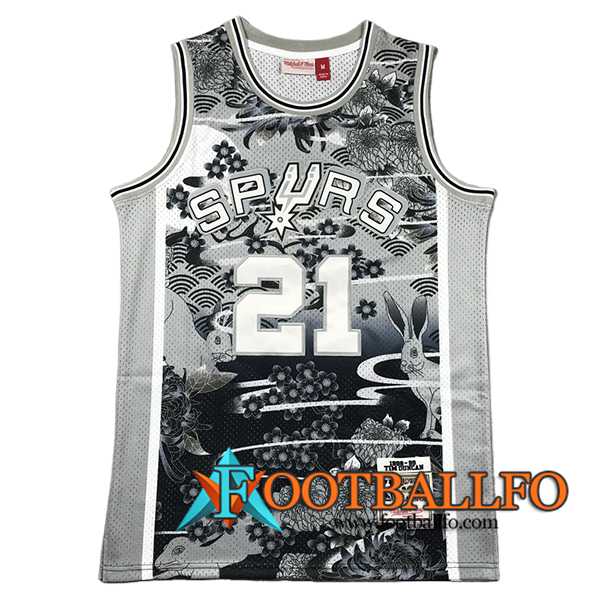 Camisetas NBA San Antonio Spurs (DUNCAN #21) 2024/25 Gris/Negro