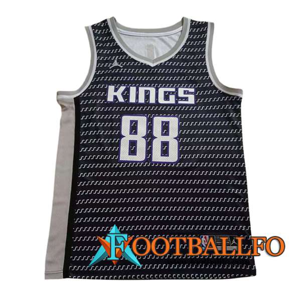 Camisetas NBA Sacramento Kings (QUETA #88) 2024/25 Negro/Gris