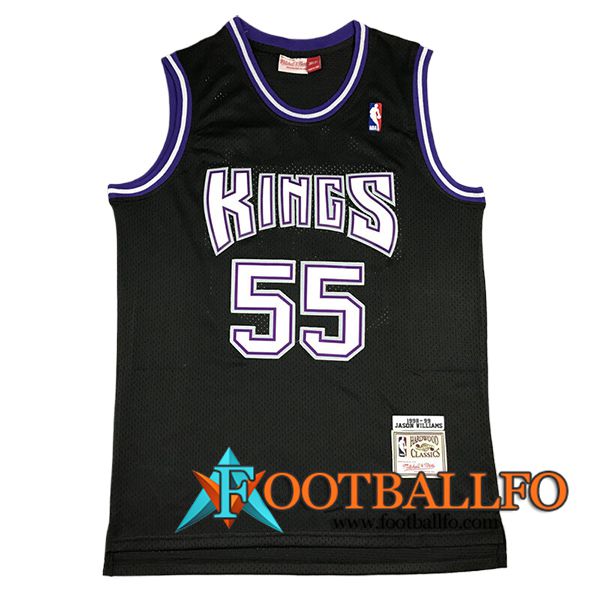 Camisetas NBA Sacramento Kings (WILLAMS #55) 2024/25 Negro/Blanco