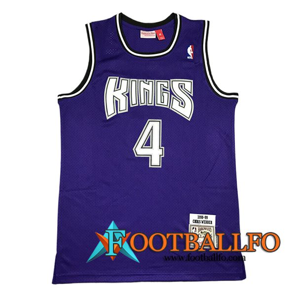 Camisetas NBA Sacramento Kings (WEBBER #4) 2024/25 Violeta/Blanco