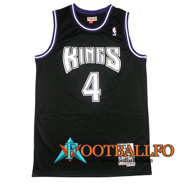 Camisetas NBA Sacramento Kings (WEBBER #4) 2024/25 Negro/Blanco