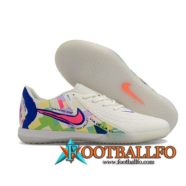 Nike Botas De Fútbol Phantom GX II Elite IC Blanco/Verde/Rosa