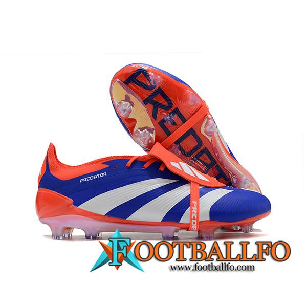 Adidas Botas De Fútbol Predator Elite Tongue FG Blanco/Azul/Naranja