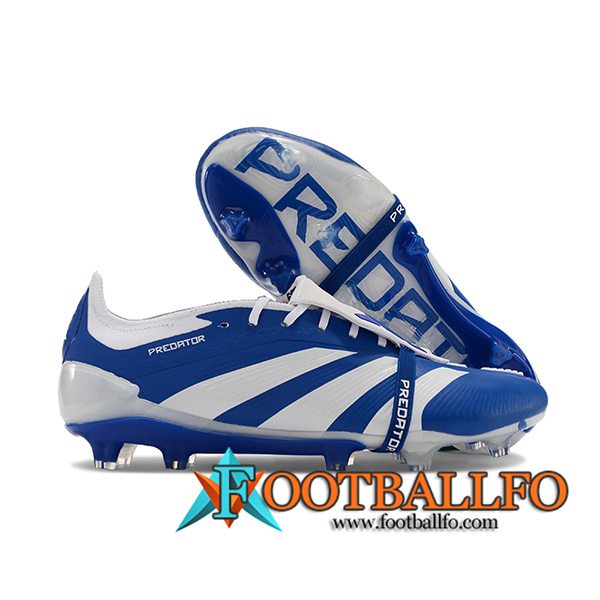 Adidas Botas De Fútbol Predator Elite Tongue FG Azul/Blanco