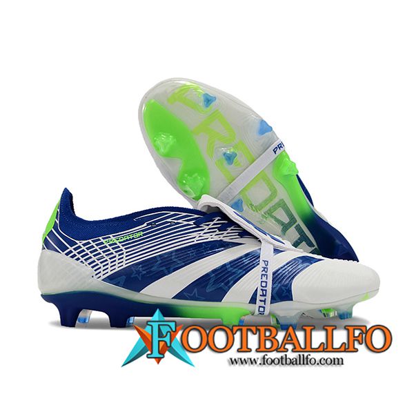 Adidas Botas De Fútbol Predator Elite Tongue FG Azul/Blanco -02