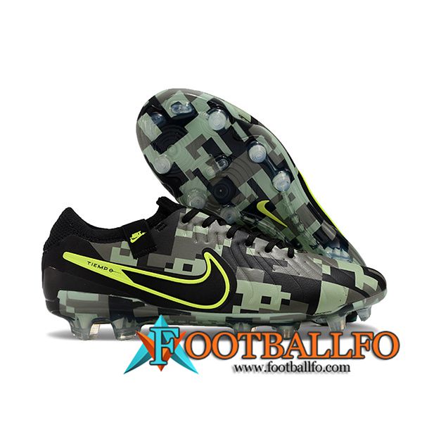 Nike Botas De Fútbol Tiempo Legend X Elite FG Negro/Verde