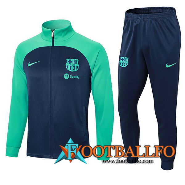 Chandal Equipos De Futbol Chaquetas FC Barcelona Azul/Verde 2024/2025