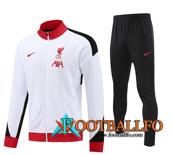 Chandal Equipos De Futbol Chaquetas FC Liverpool Blanco/Rojo 2024/2025