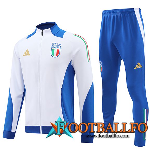 Chandal Equipos De Futbol Chaquetas Italia Blanco/Azul 2024/2025