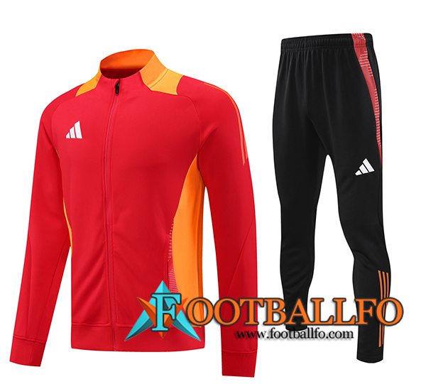 Chandal Equipos De Futbol Chaquetas Adidas Rojo/Naranja 2024/2025 -02