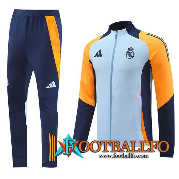 Chandal Equipos De Futbol Chaquetas Real Madrid Azul/Amarillo/Violeta 2024/2025