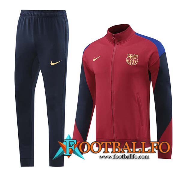 Chandal Equipos De Futbol Chaquetas FC Barcelona Rojo/Negro 2024/2025