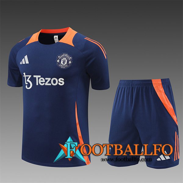 Camiseta Entrenamiento Manchester United Ninos Azul Oscuro 2024/2025