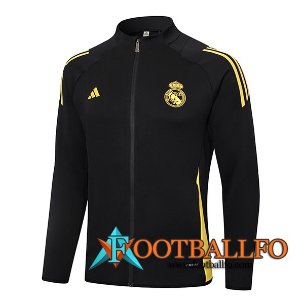 Chaquetas Futbol Real Madrid Negro/Amarillo 2024/2025