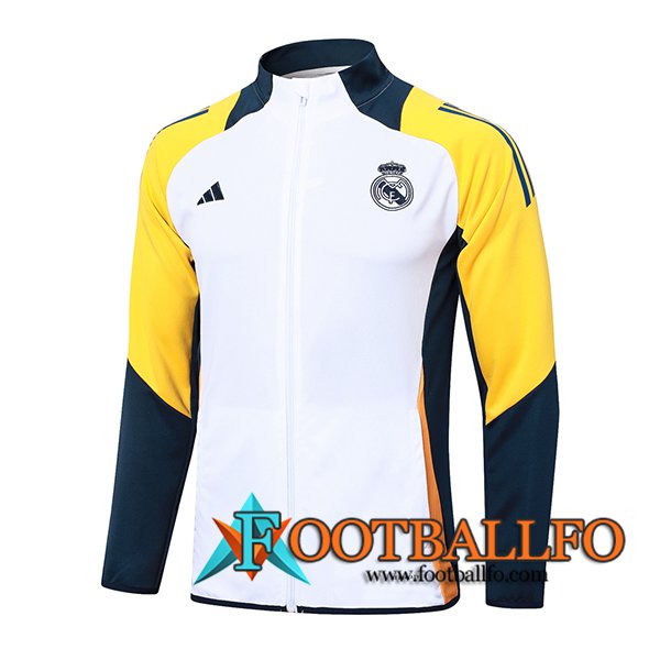 Chaquetas Futbol Real Madrid Blanco/Amarillo/Azul 2024/2025