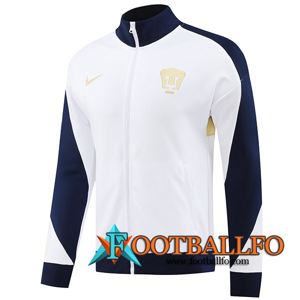 Chaquetas Futbol Pumas UNAM Blanco/Azul/Amarillo 2024/2025