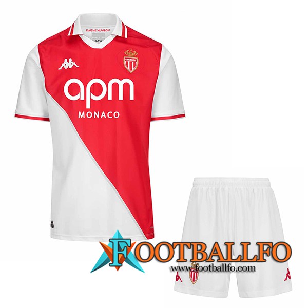 Nueva Camisetas De Futbol AS Monaco Ninos Primera 2024/2025