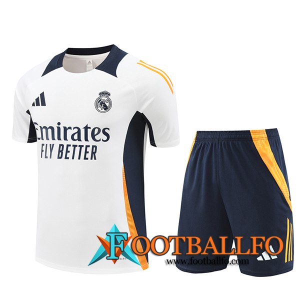 Camiseta Entrenamiento Real Madrid Blanco/Negro/Naranja 2024/2025