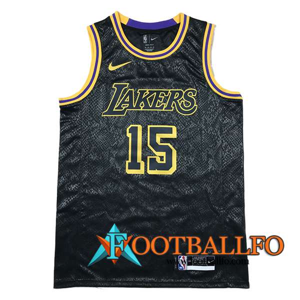 Camisetas Los Angeles Lakers (REAVES #15) 2024/25 Negro/Amarillo