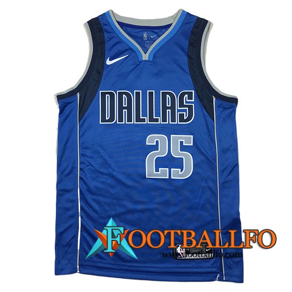 Camisetas Dallas Mavericks (WASHINGTON JR. #25) 2024/25 Azul/Negro