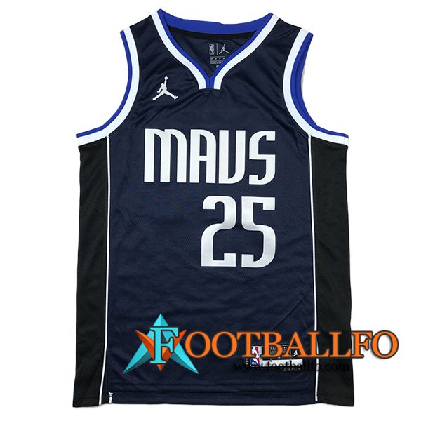 Camisetas Dallas Mavericks (WASHINGTON JR. #25) 2024/25 Azul Oscuro