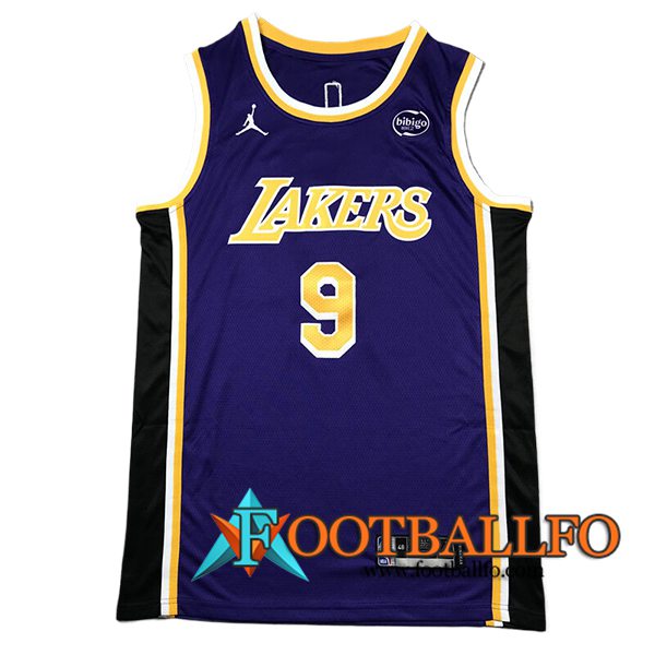 Camisetas Los Angeles Lakers (JAMES JR. #9) 2024/25 Violeta/Amarillo/Negro