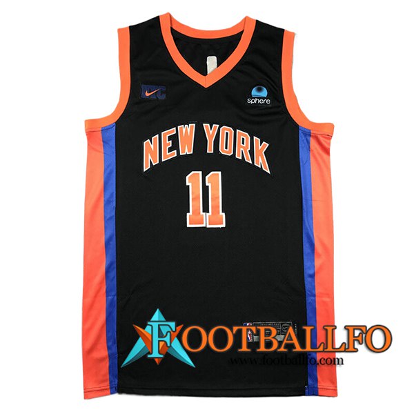 Camisetas New York Knicks (MarrónSON #11) 2024/25 Negro/Naranja/Azul -02