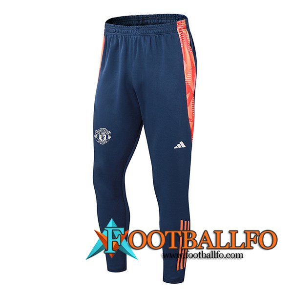 Pantalon Entrenamiento Manchester United Azul/Naranja 2024/2025