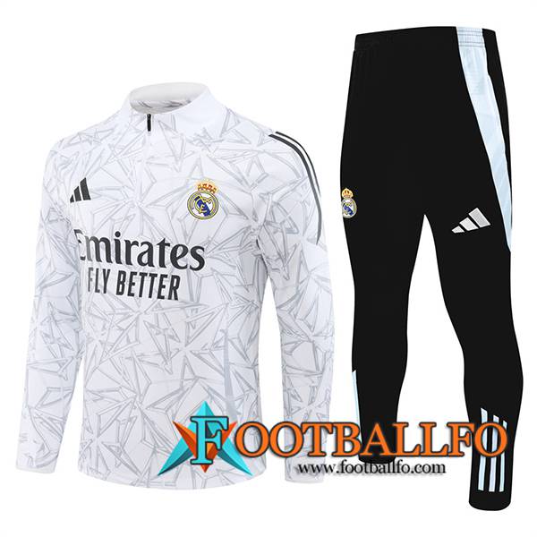 Chandal Equipos De Futbol Real Madrid Blanco/Gris/Negro 2024/2025