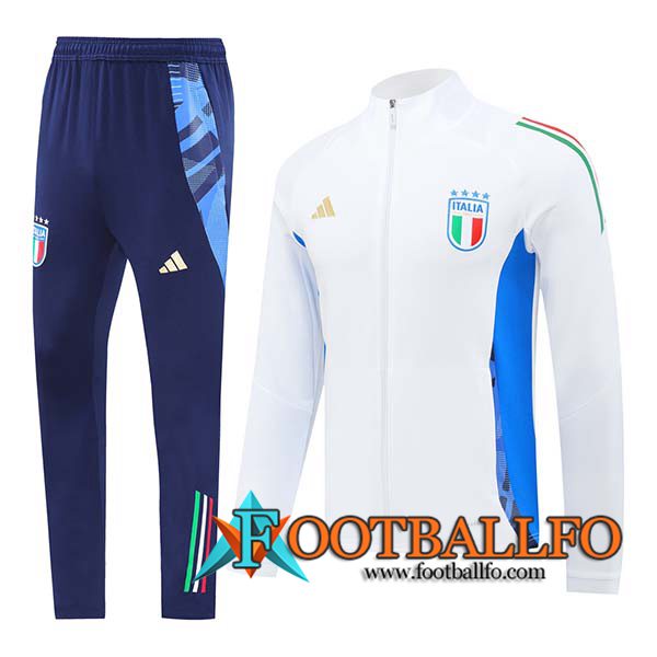 Chandal Equipos De Futbol Chaquetas Italia Blanco/Azul 2024/2025